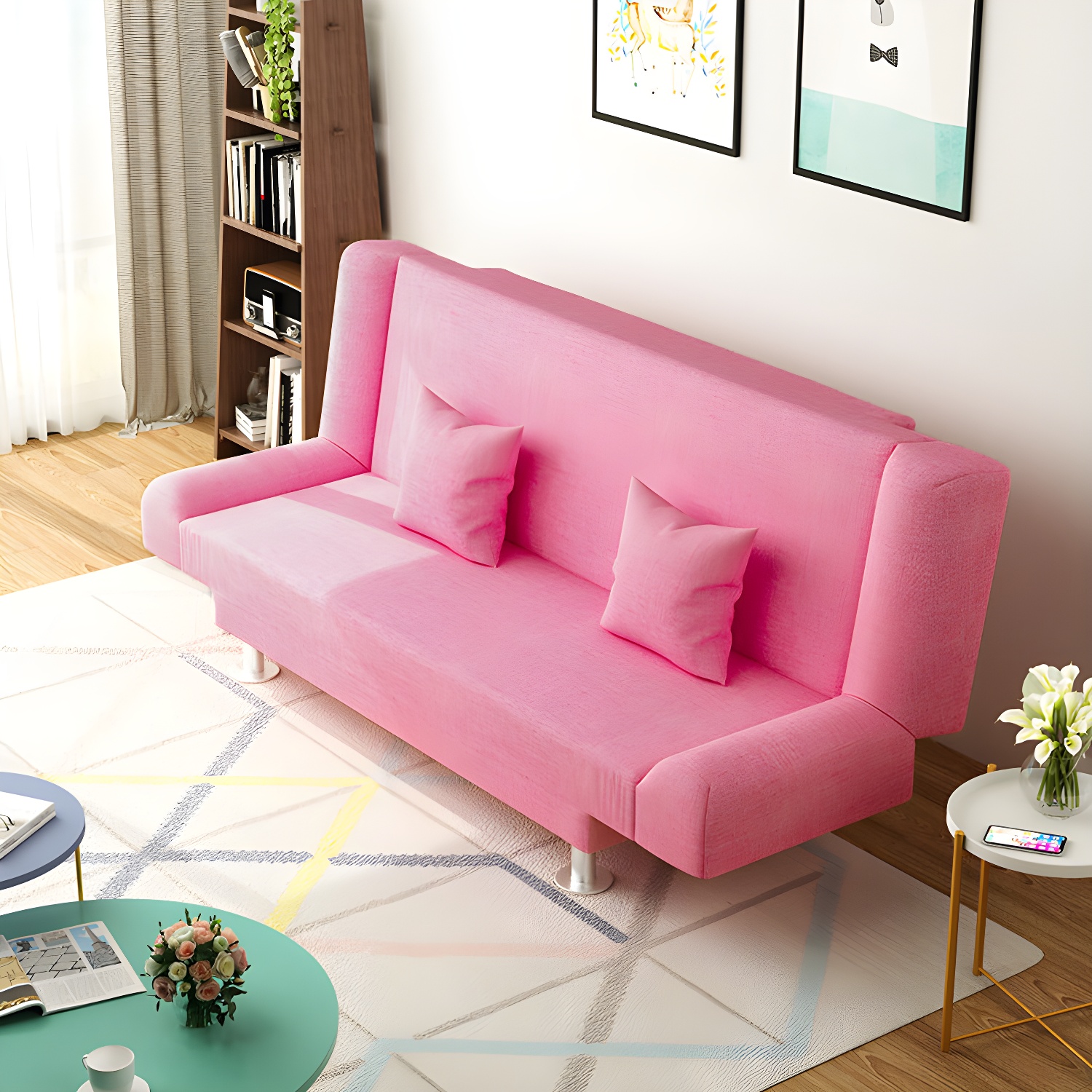 Modern Linen Sofa 23"W Tight Back Armless Couch for Living Room - image 8