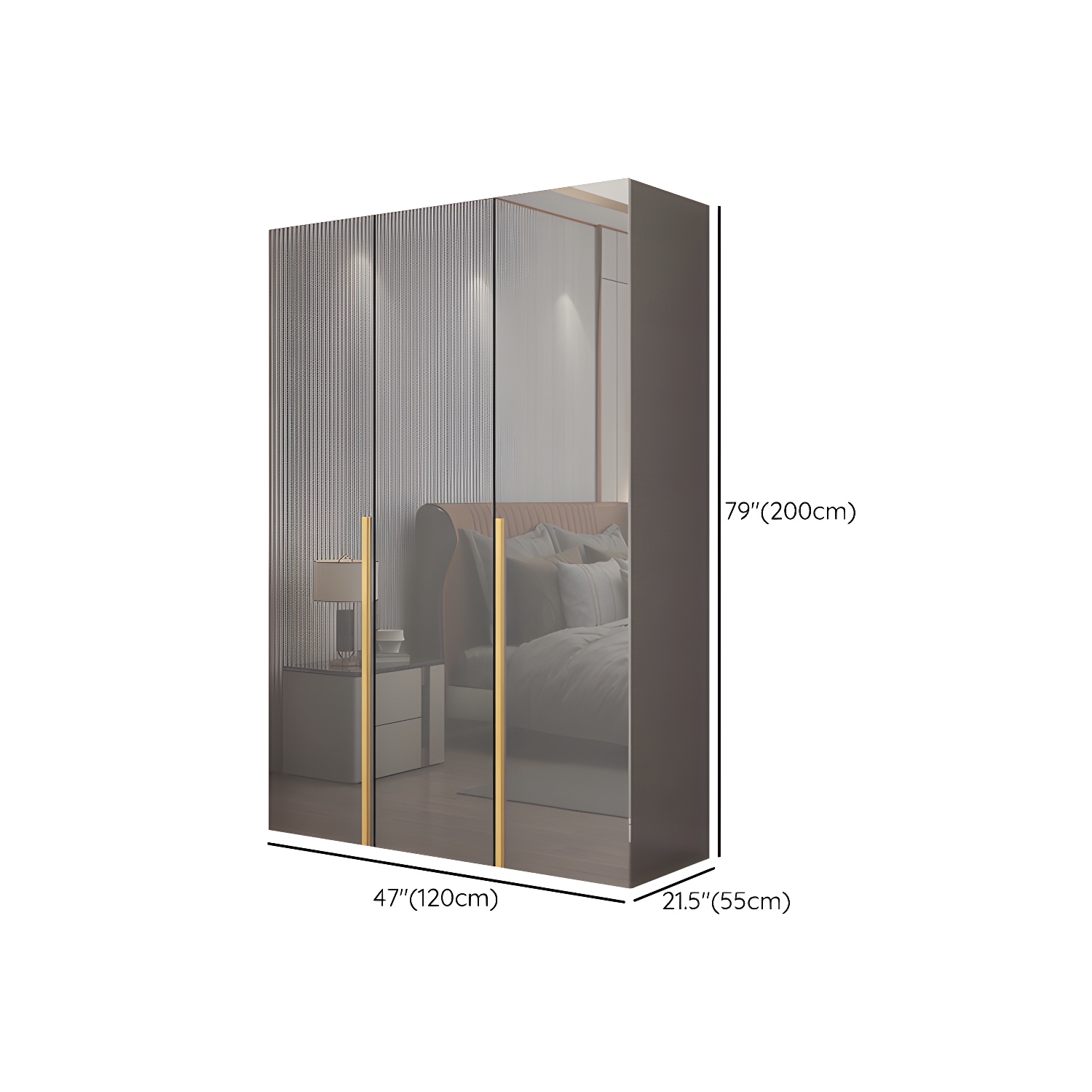 Engineered Wood Wardrobe Closet with Shelves Modern Wardrobe Cabinet for Home - image 10