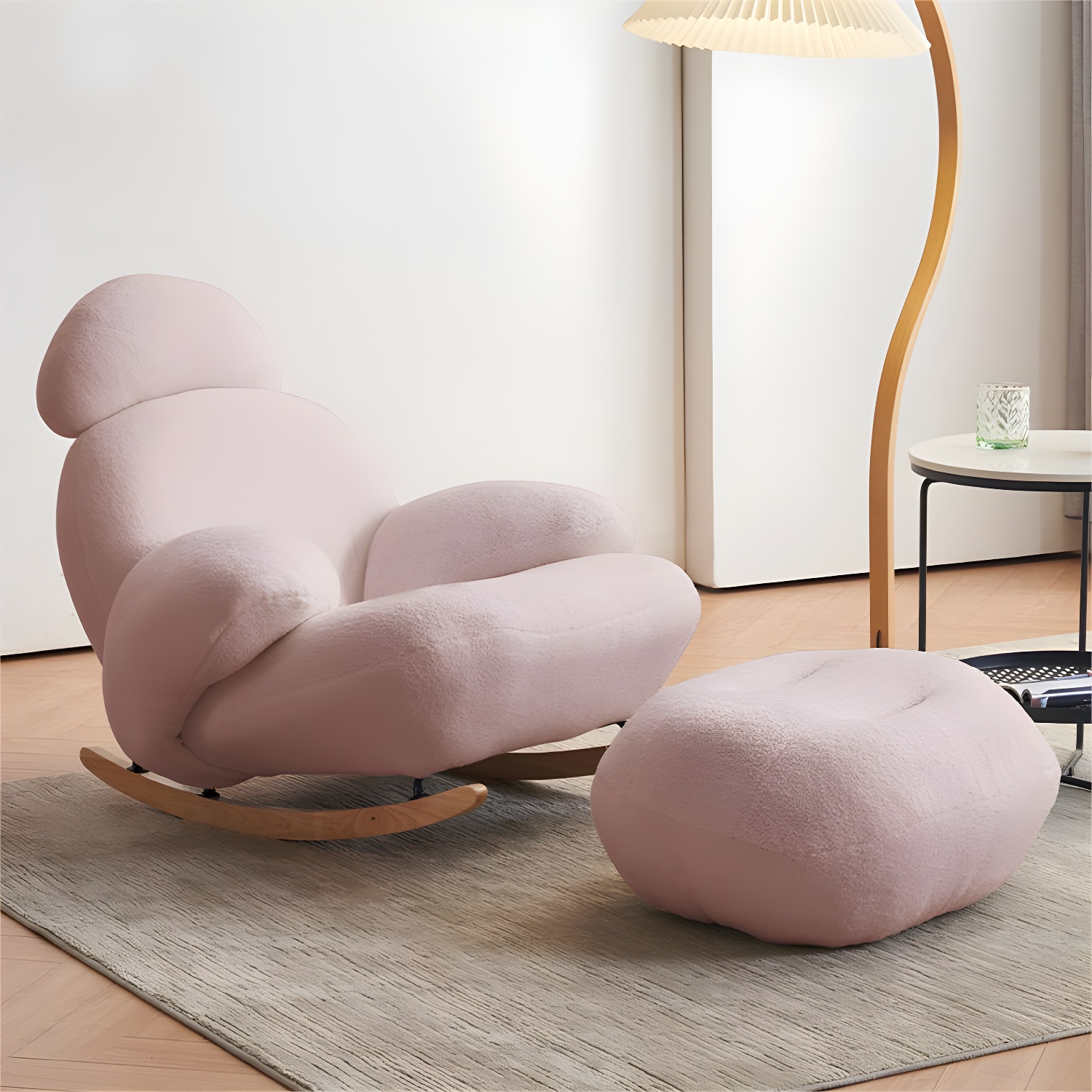 Spindle Living Room Contemporary Reclining Upholstered Rocking Accent Chair - image 10