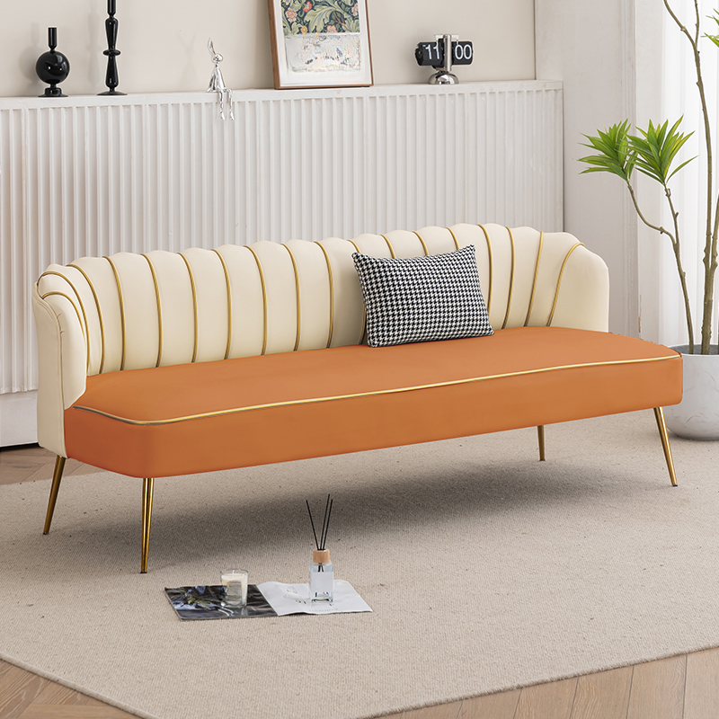 Modish Solid Color Stain Resistant Standard Sofa/Loveseat in Grey/Beige/Amber Color for 2/4-seater/3-seater with 1 Pillow - image 10