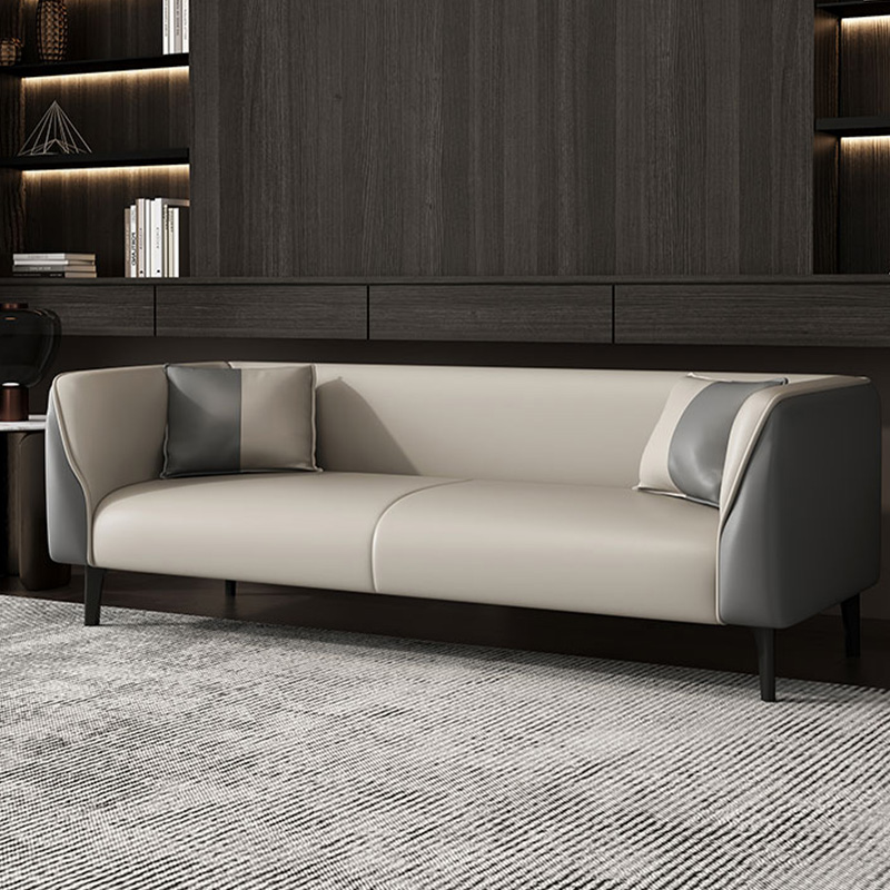 Contemporary Faux Leather Tuxedo Sofa with Water Resistant Design and Foam Seat Cushions - image 11