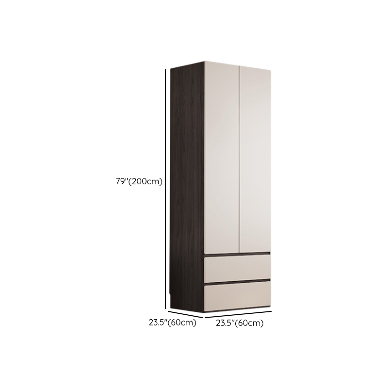 White Minimalist Manufactured Wood Independent Wardrobe Closet with Soft Close Drawer, Soft Close Door, and Interior Shelves - image 17