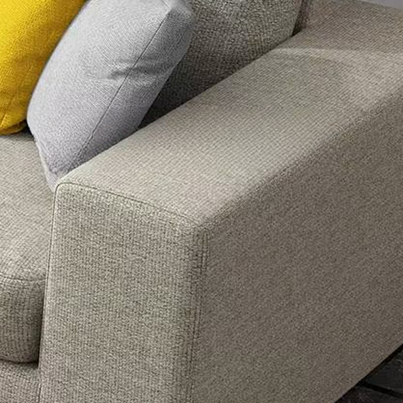 L-Shape Sofa Chaise with Pillow Back, Azure/Cream Upholstery, Square Arm, Slipcover, and 1 Chaise - image 10