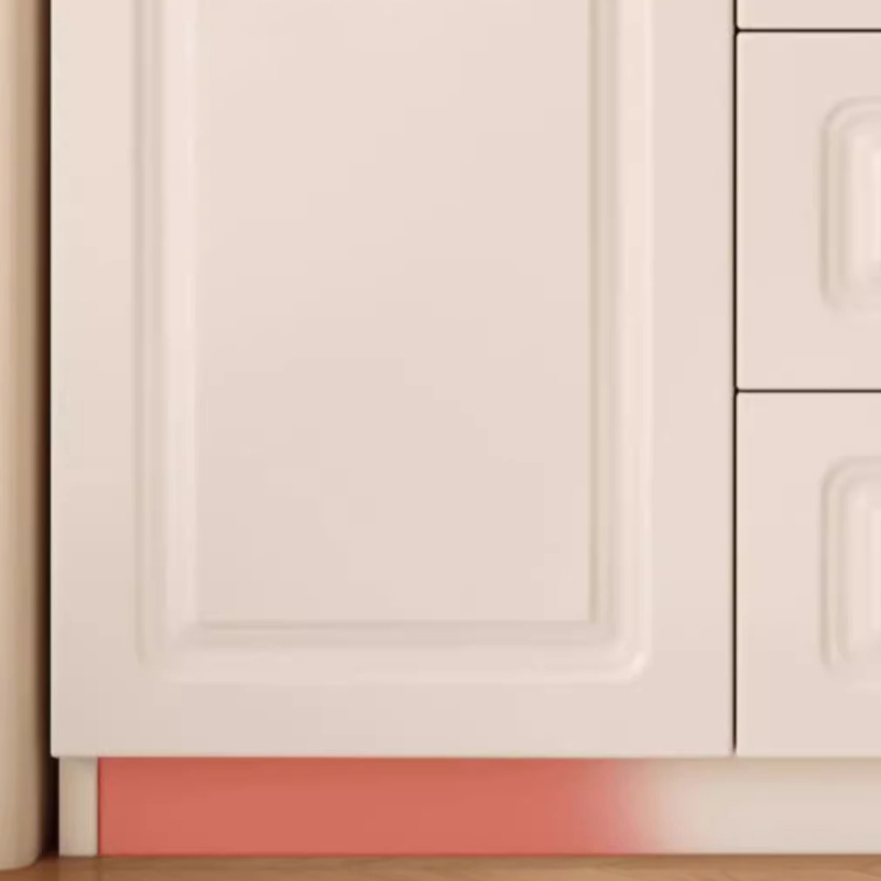 White Minimalist Manufactured Wood Wardrobe Closet with Soft Close Drawer, Soft Close Door, Interior Shelves, and Clothing Rod - image 4