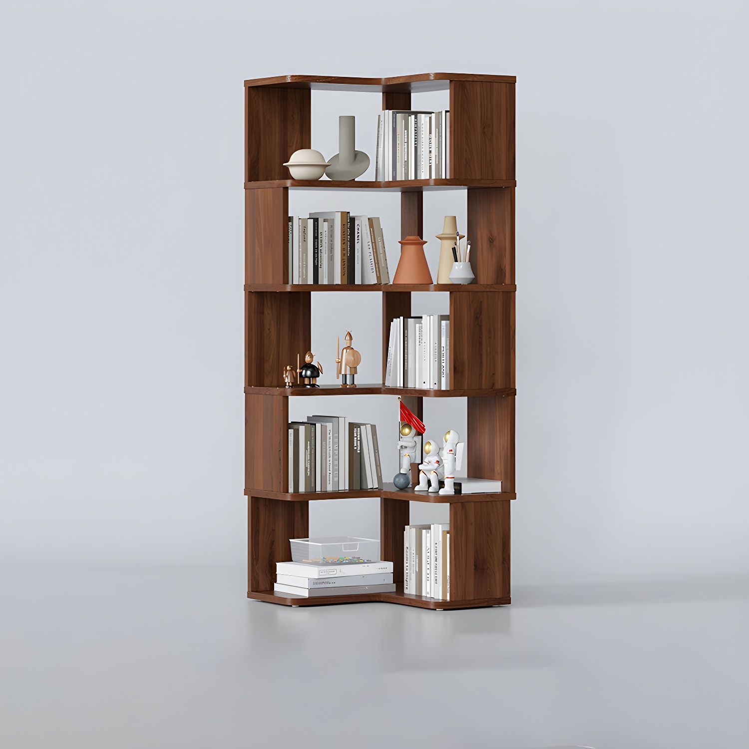 23" Wide Solid Wood Contemporary Corner Accent Chest with Shelves - image 3