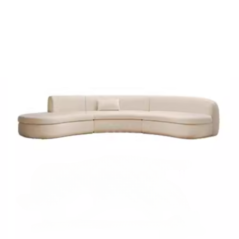 Natural Wood Bow Front Corner Sectional 7 Person/for 5/for 6 with Concealed Support - image 7