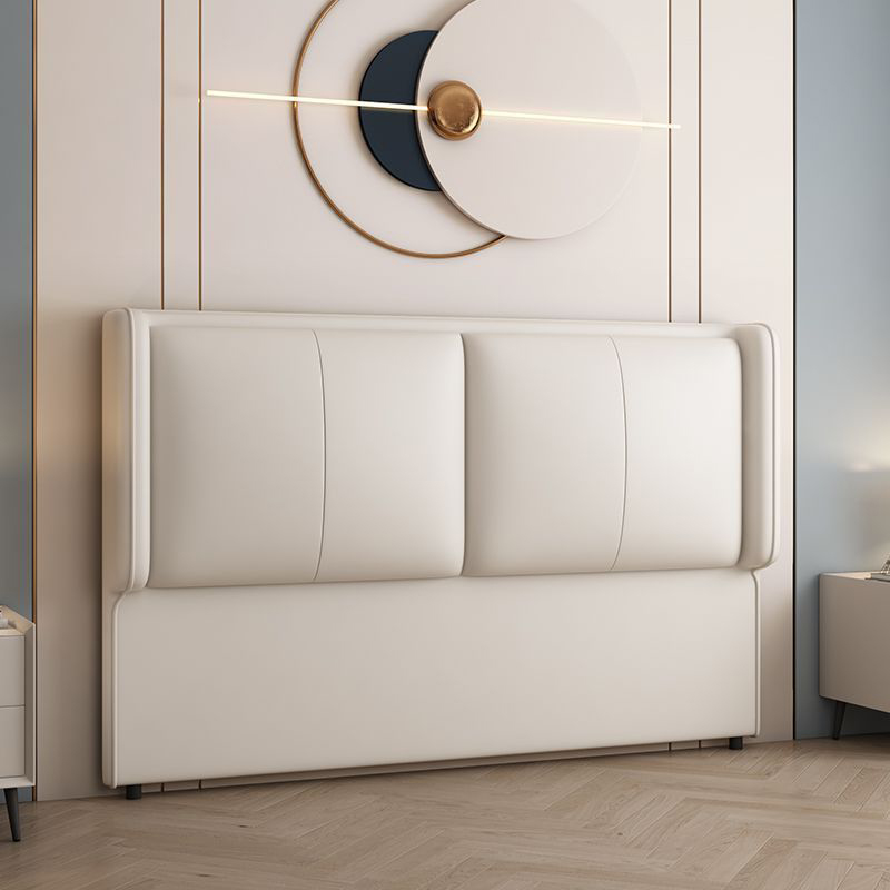 Modish Style Panel Headboard in Timber with No Distressing, Rectangle Shape for King/Queen/Full Bed, Featuring Sponge Upholstery and Standard Height