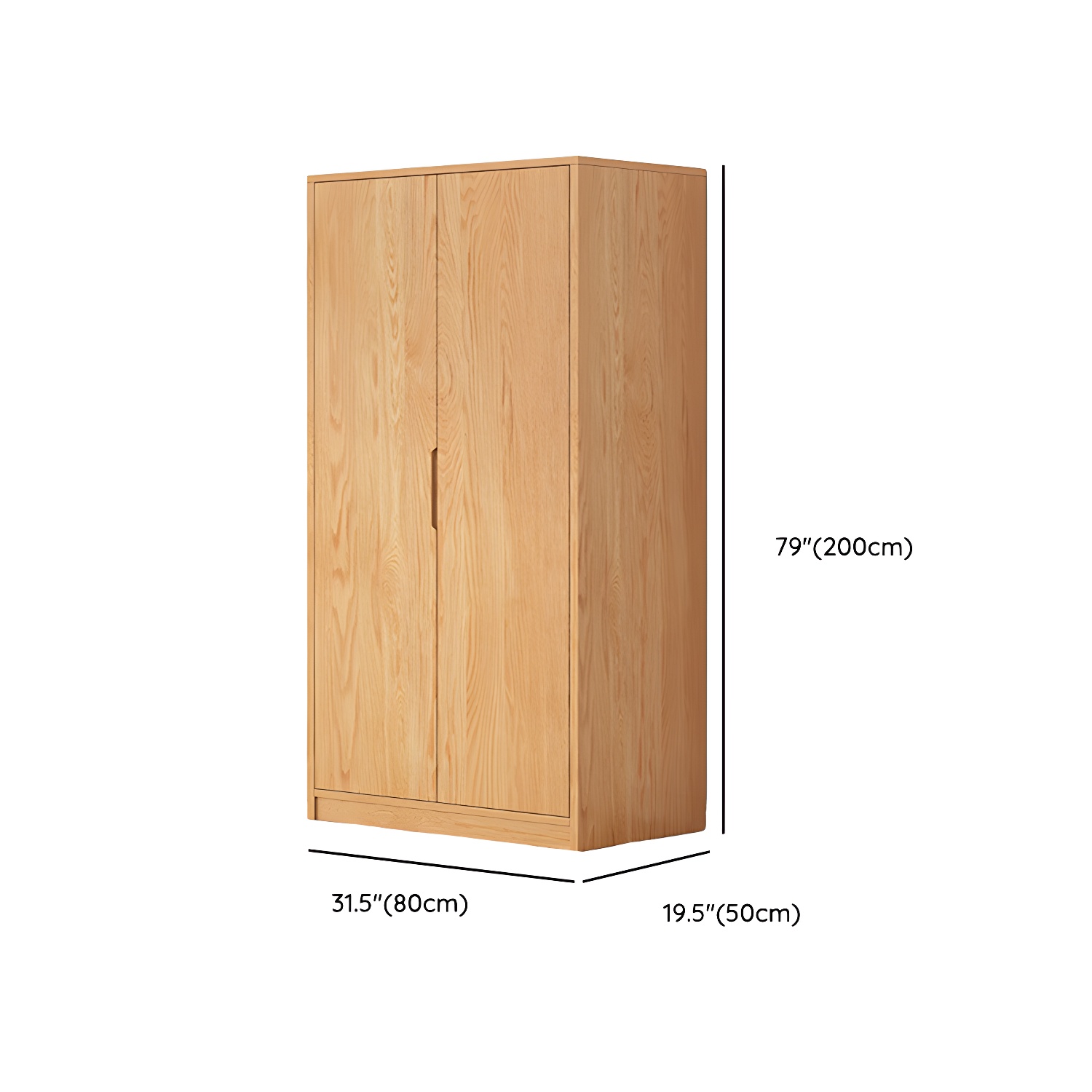 Modern Natural Wood Wardrobe Armoire with Sliding Doors, Drawers, and Shelves - image 106