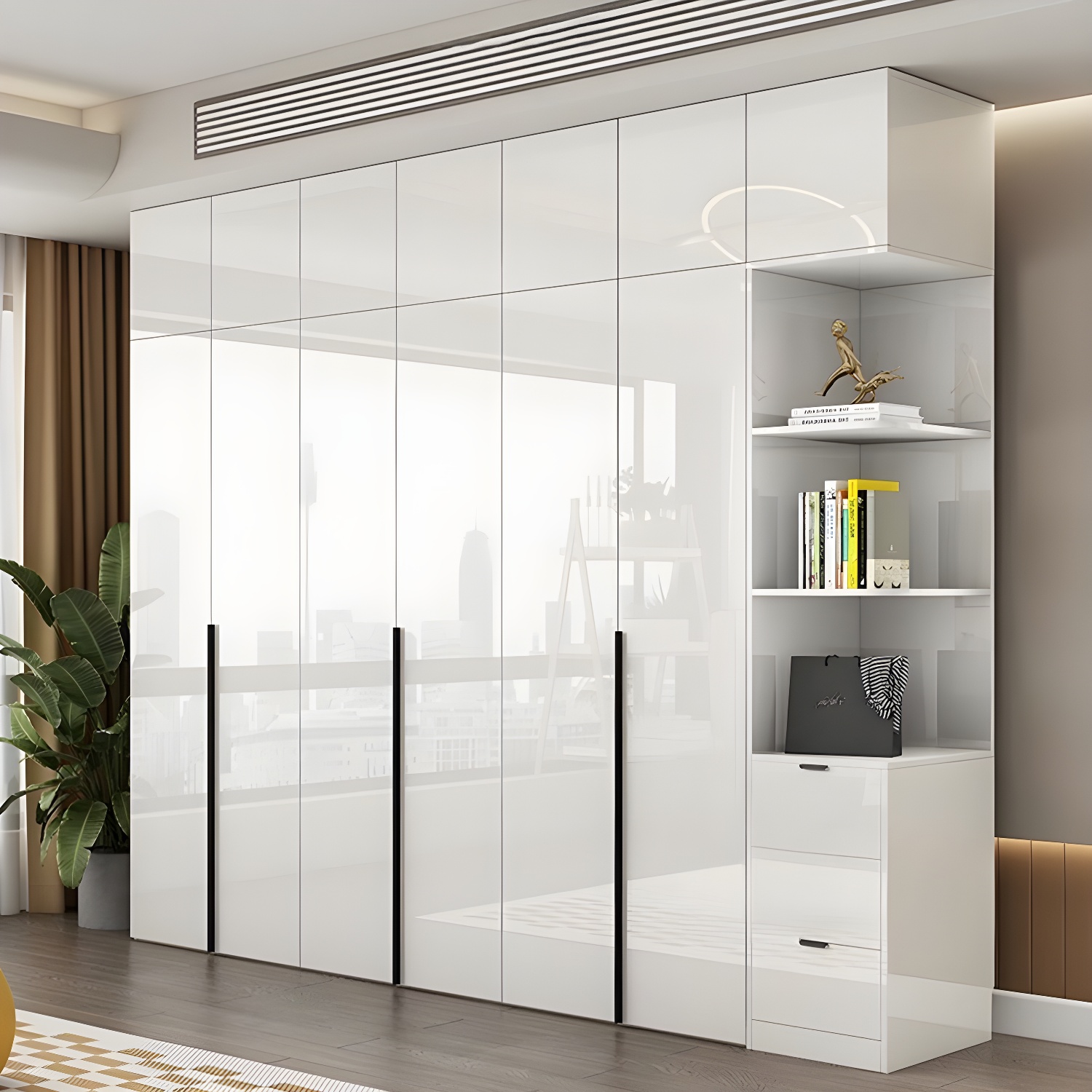 Modern Simple Style Double Door Storage Wardrobe for Bedroom