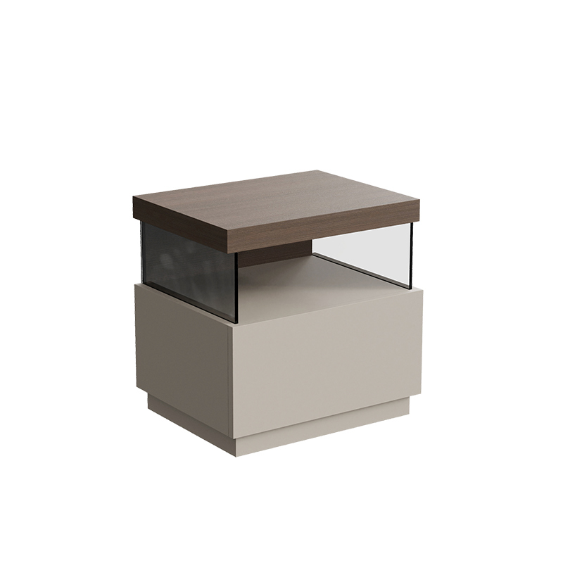 Organic Modern Nightstand With Drawer Organization with 1 Drawer and Real Wood Countertop - image 4