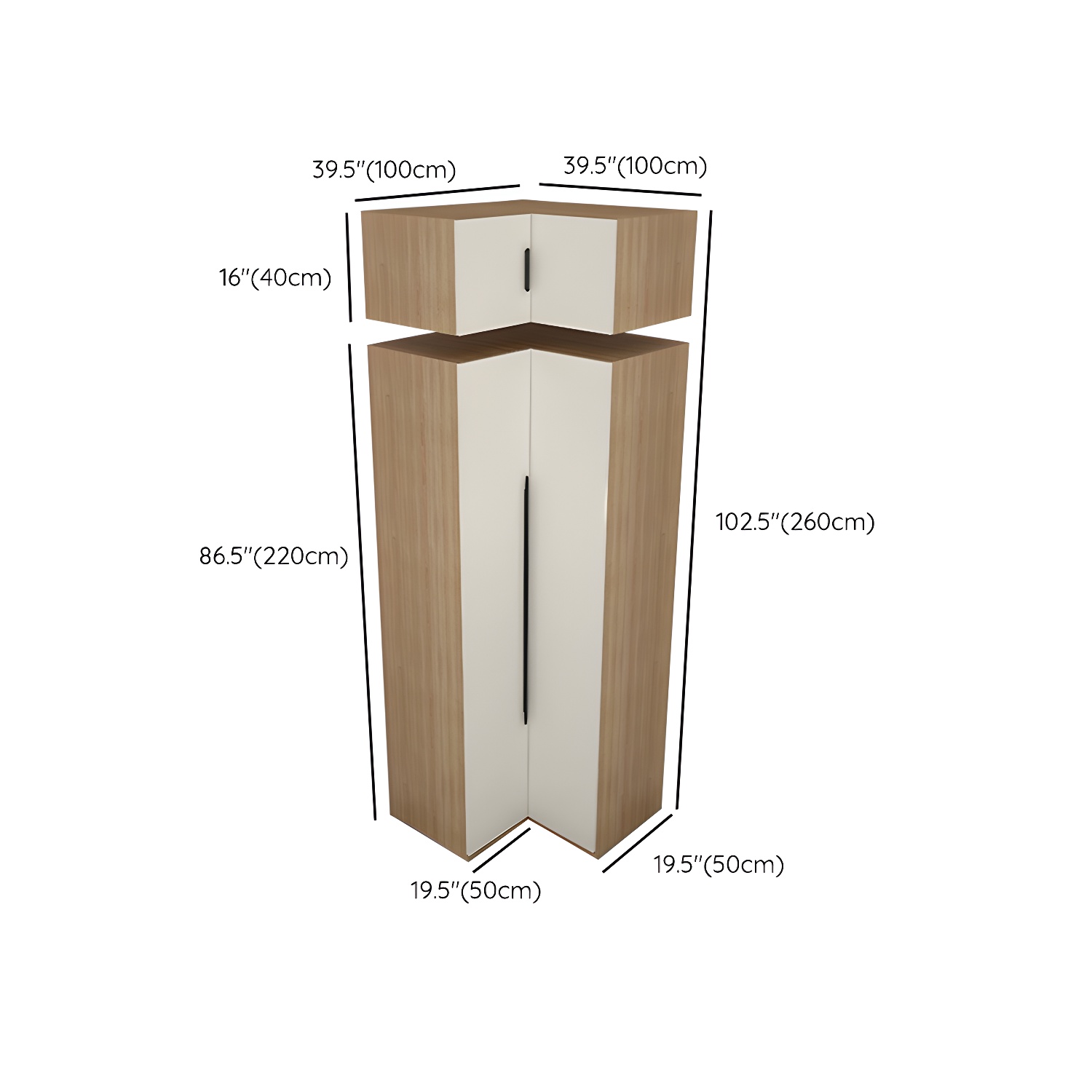 Contemporary Wooden Wardrobe Armoire 80" with Shelves & Soft Close Drawers - image 16