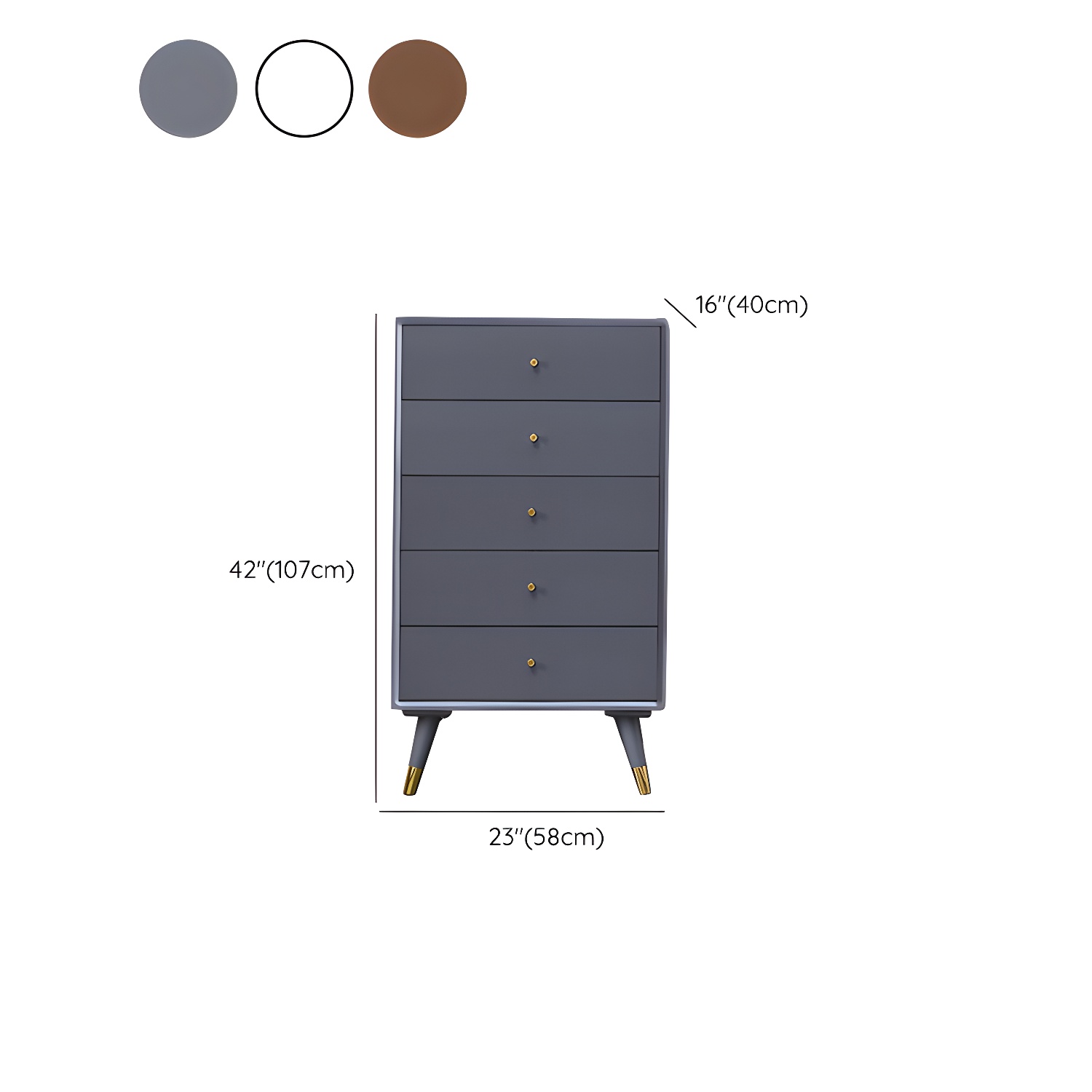 Solid Wood Accent Chest Mid Century Drawers Included Cabinet - image 14