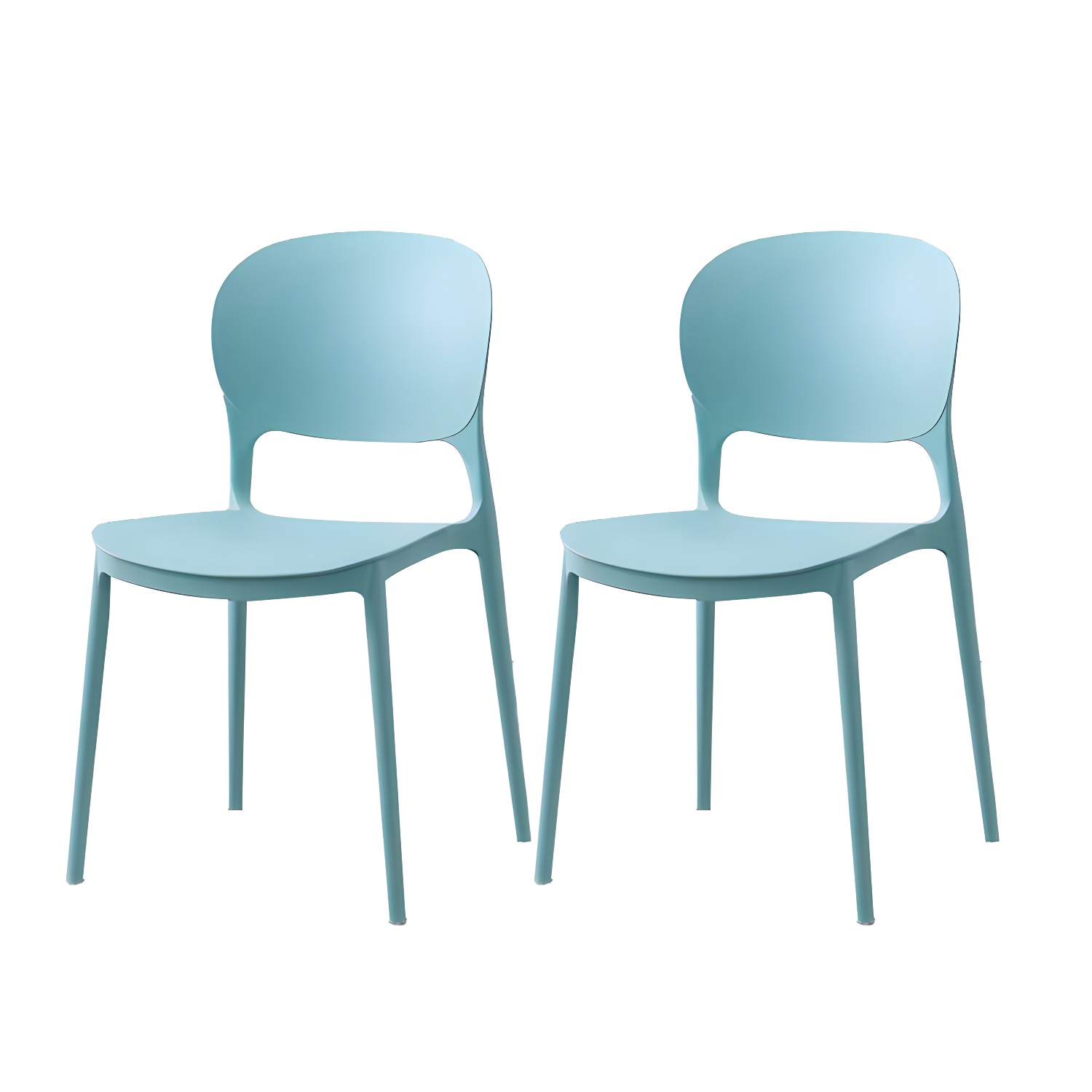 Plastic Open Back Dining Chair Indoor-Outdoor Stackable Side Chair - image 3