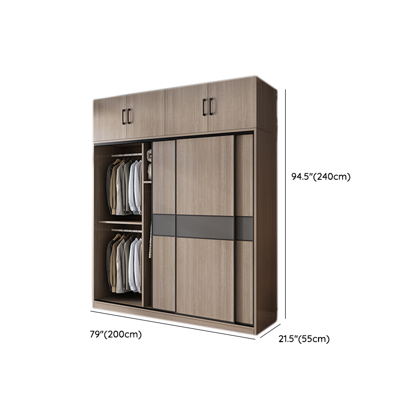 Rustic Brown Self-supporting Armoire Cabinet Pine with Shelves - image 21