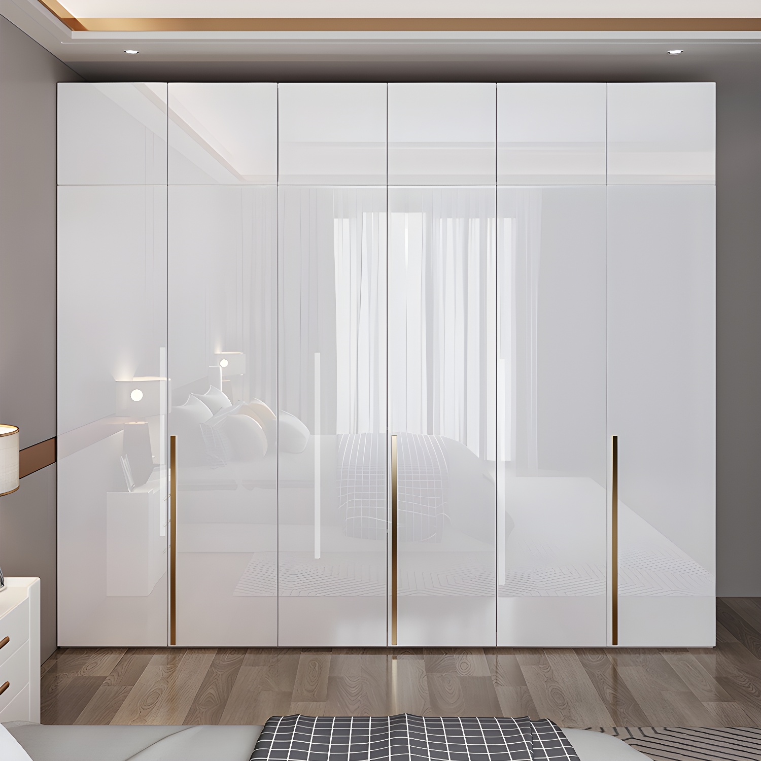 Bedroom Soft Close Doors Armoire Modern Style Wooden Wardrobe Cabinet