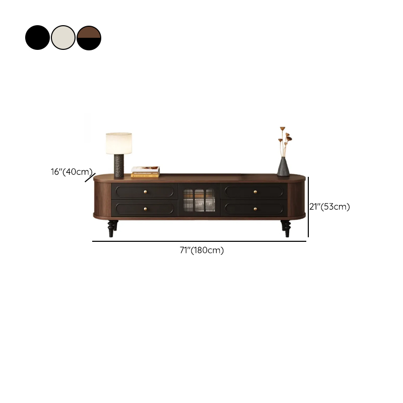 Modern Real Wood TV Stand with Shelf, 4 Drawers, Hutch, and Door - image 12