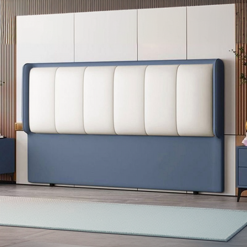 Simplistic Style Wingback Headboard in Lumber with No Distressing, Rectangular Shape for King/Queen/Full Bed, Featuring Sponge Upholstery Fill and Standard Height