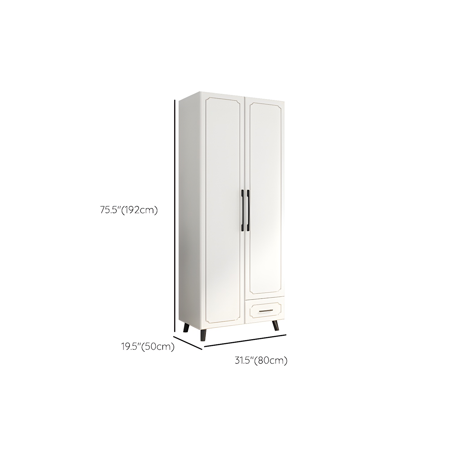 White Wardrobe Closet with Drawer French Country Wardrobe Cabinet - image 14