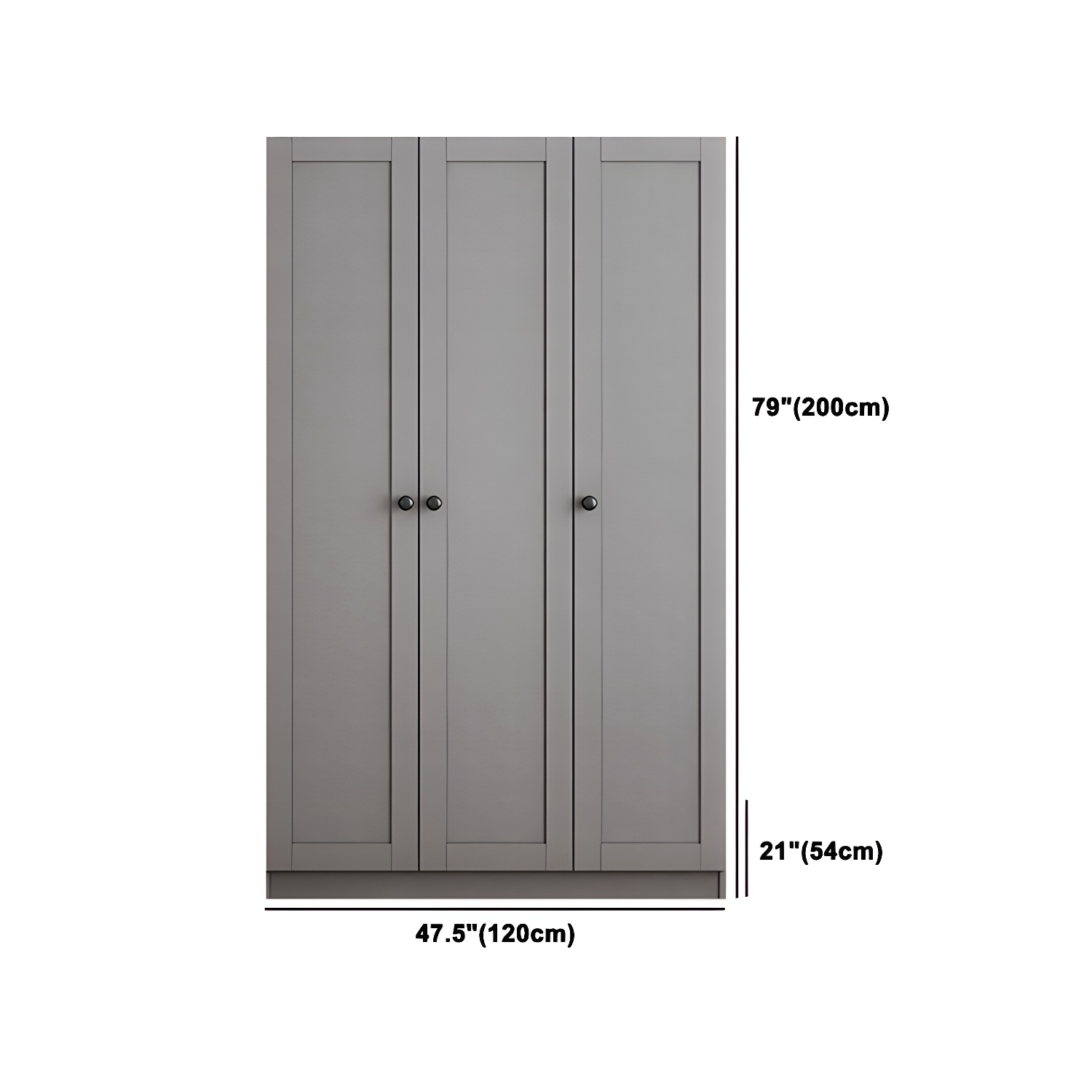 Contemporary Grey Wardrobe Armoire Engineered Wood Wardrobe Closet - image 18