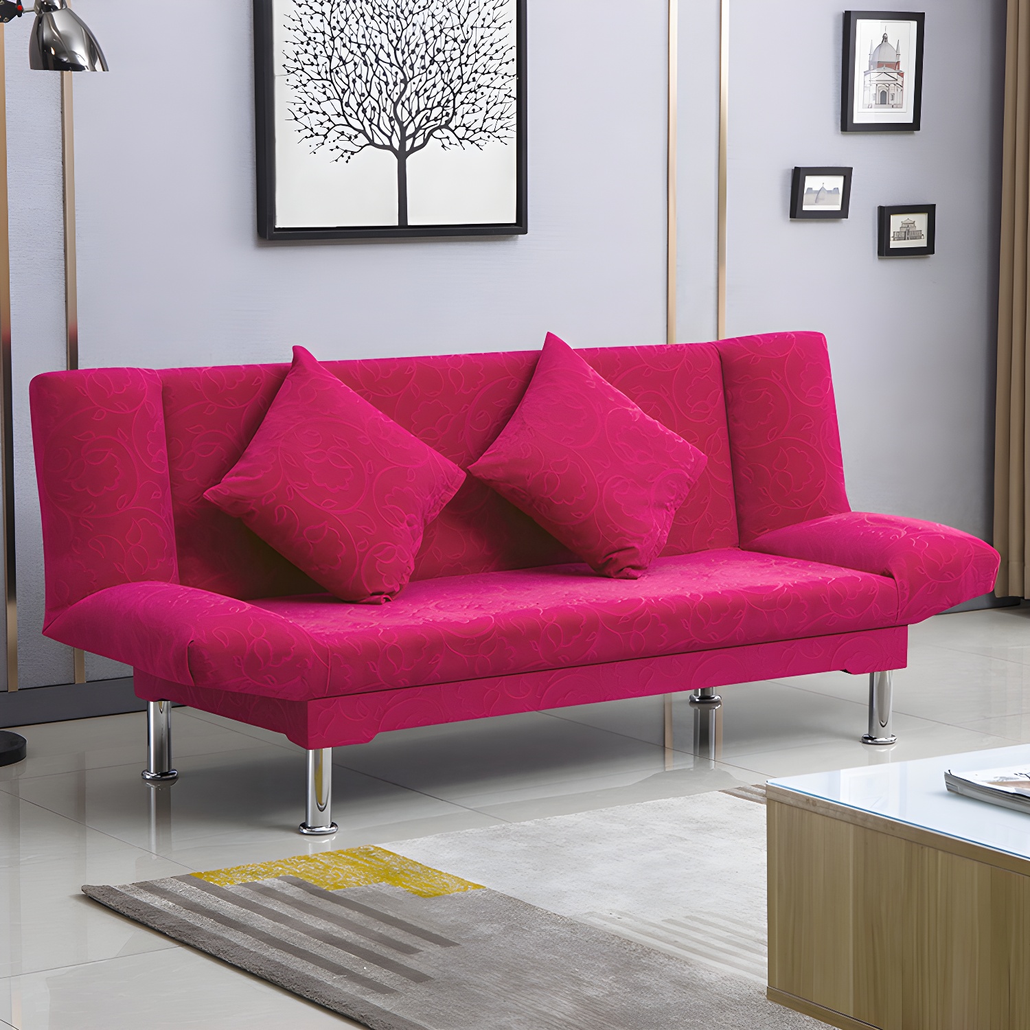 Silver Transitional Modern Tight Back Sofa Bed 29.53"High Armless Sofa Bed - image 41
