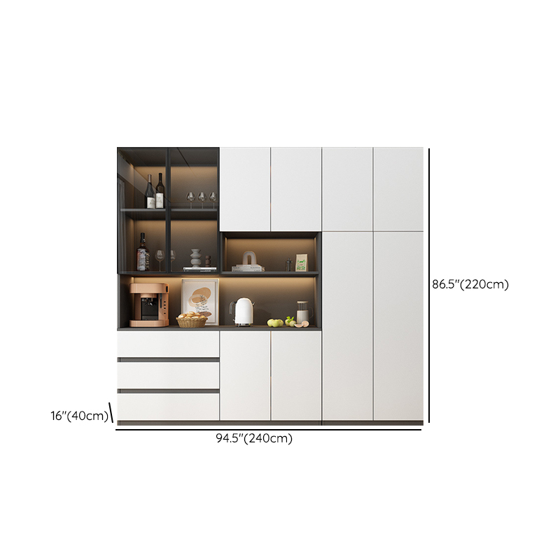 Two Toned Unclosed & Self-supporting Wide Sideboard with 2 Shelves & Benchtop - image 32