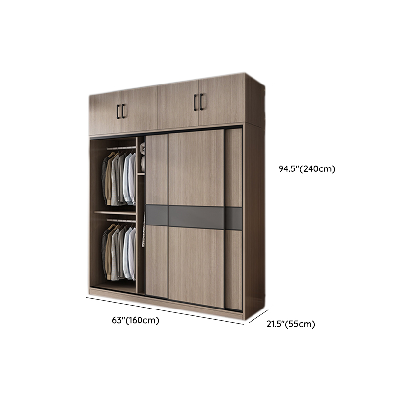 Rustic Brown Self-supporting Armoire Cabinet Pine with Shelves - image 19