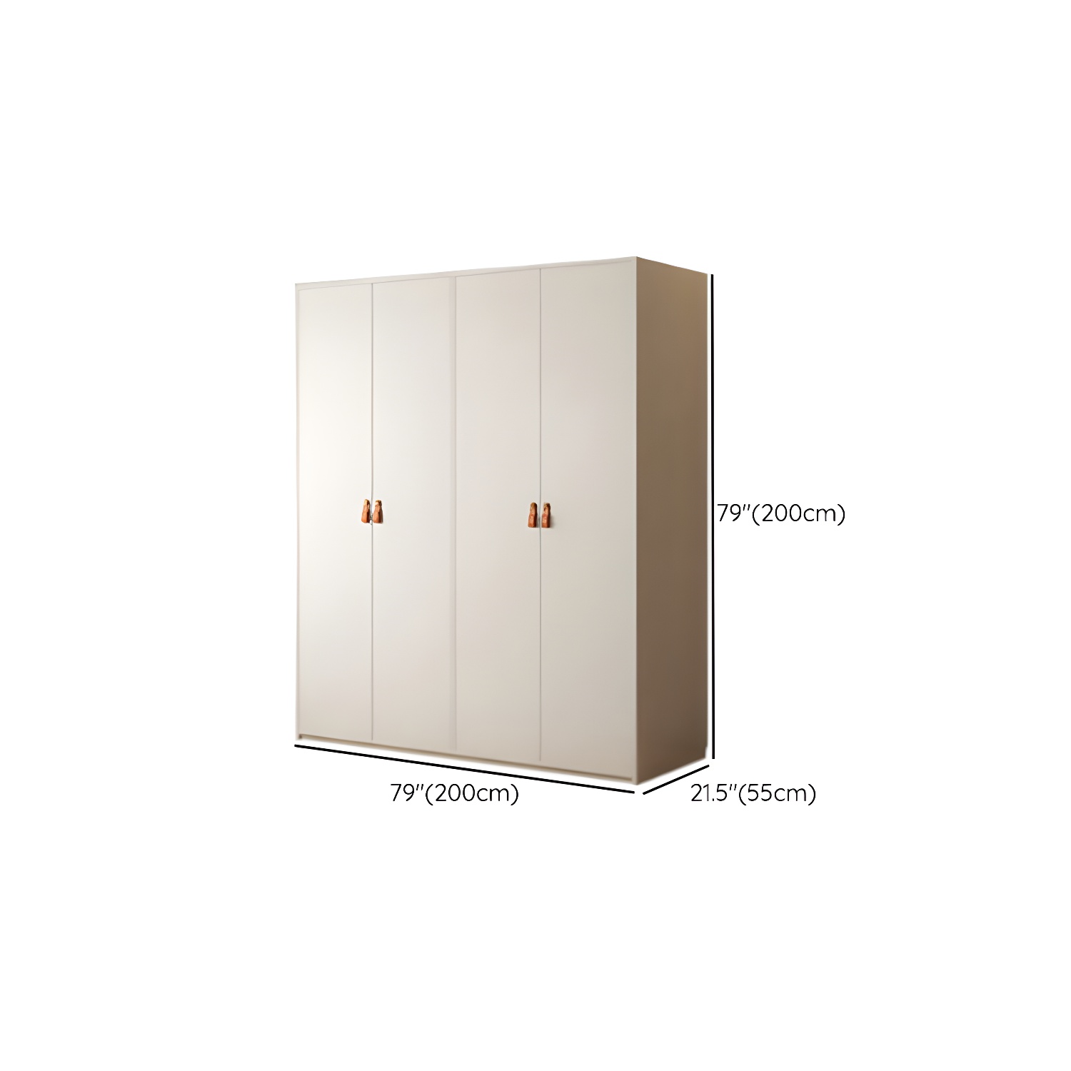 Modern White Wardrobe Cabinet Engineered Wood Wardrobe with Garment Rod - image 13