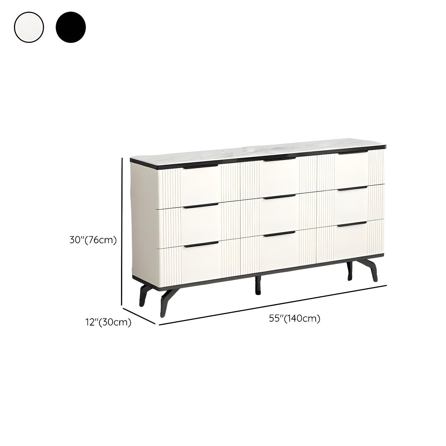 Drawers Included Modern Chest with Stone Countertop and Metal Legs - image 17