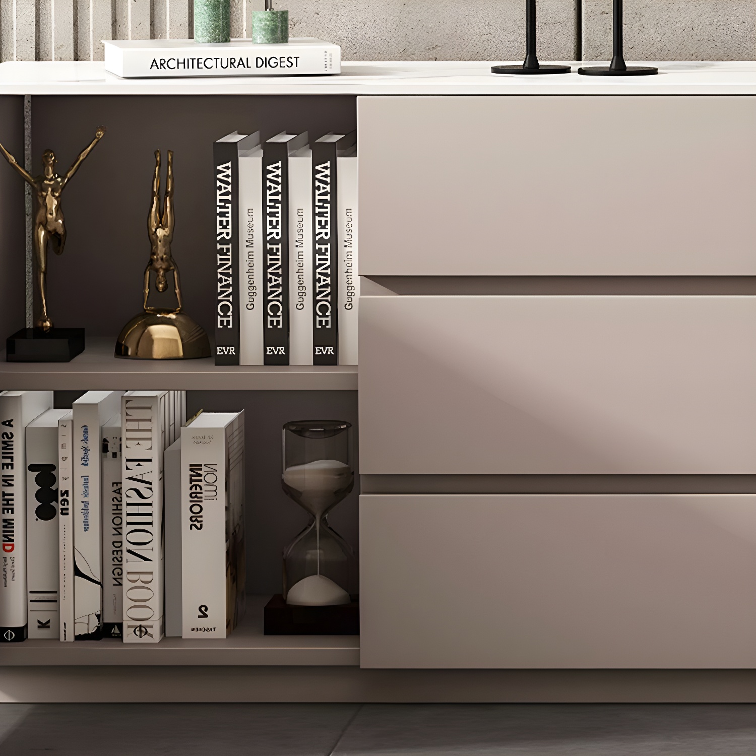 Modern Stone TV Stand with 6 Drawers and 2 Cabinets - Sleek and Stylish Design - image 13