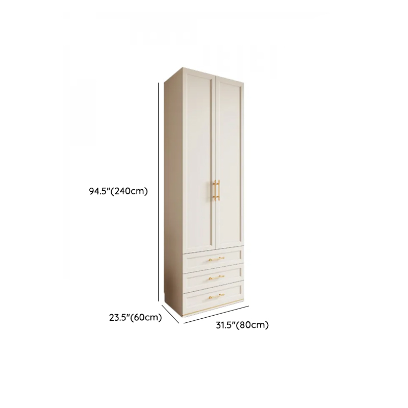 White Minimalist Natural Wood Wardrobe Closet with Soft Close Drawer, Soft Close Door, Interior Shelves, and Clothing Rod - image 18