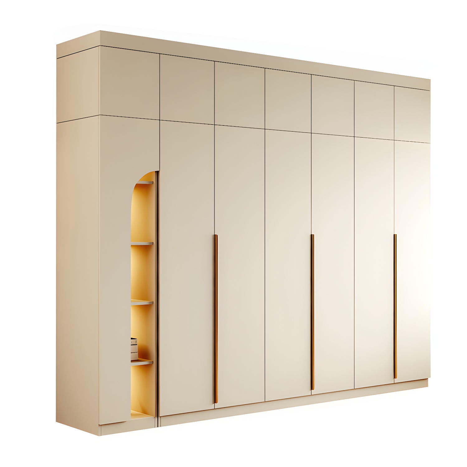 Modern Wardrobe Cabinet Engineered Wood with Garment Rod in White - image 5