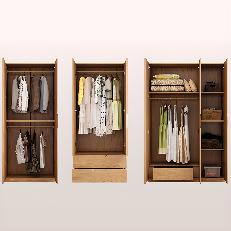 Unattached Natural Color Wardrobe/Non-Hanging Armoire with Gate - image 14