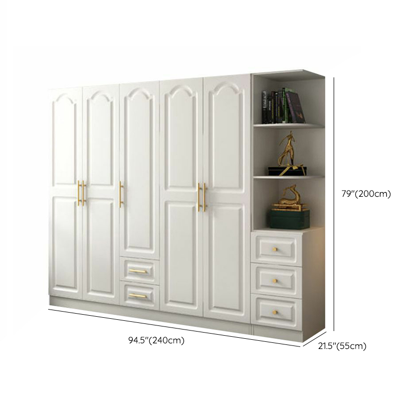 Contemporary Wood Chalk Wardrobe Closet with Interior Shelves&Clothing Rack&3-Drawer/6 Drawers/5-Drawer - image 23