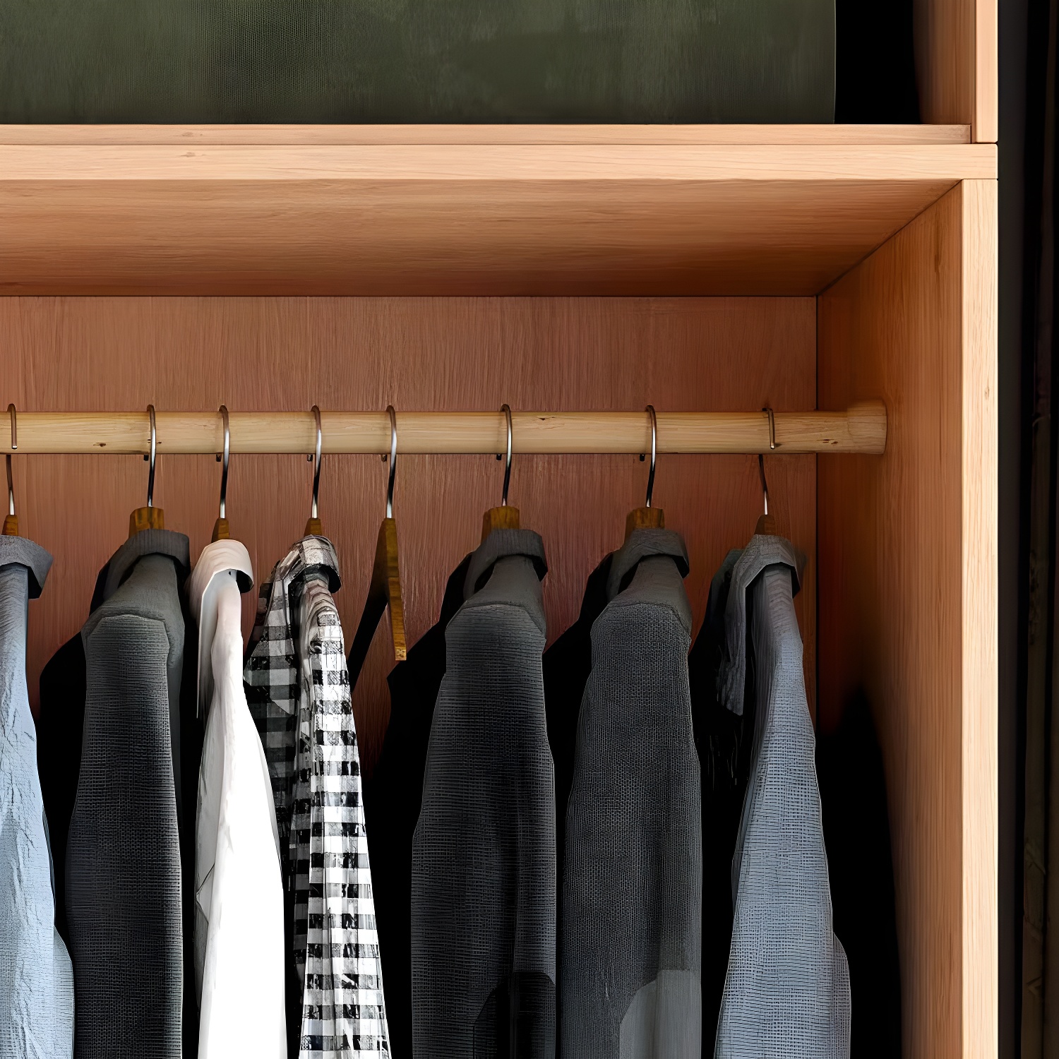 Engineered Wood Wardrobe Armoire with Drawer Contemporary Wardrobe Closet - image 4