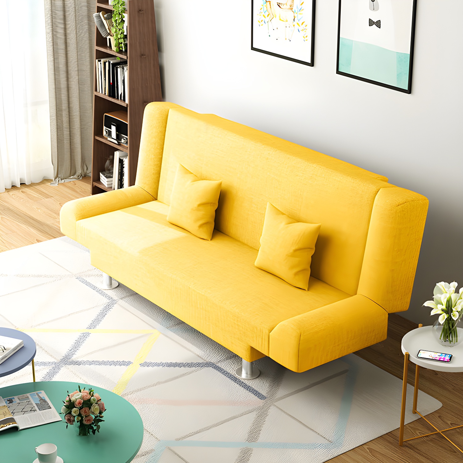 Modern Linen Sofa 23"W Tight Back Armless Couch for Living Room - image 10