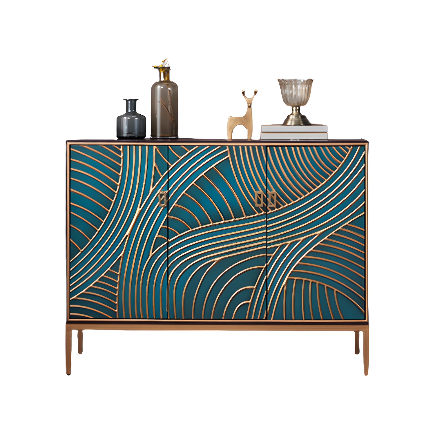 Industrial Accent Cabinet with Cup Pulls Doors and Straight Legs - image 9