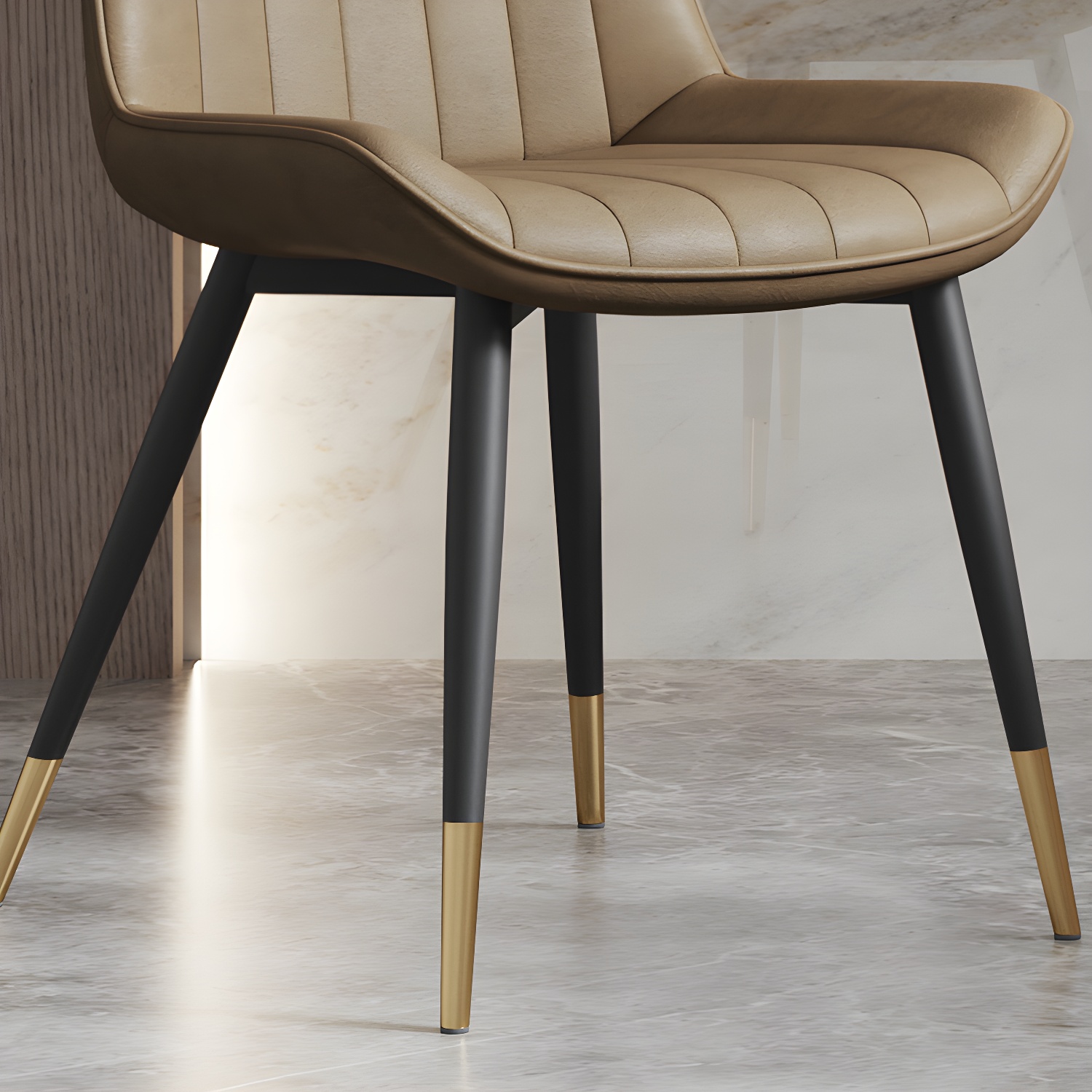 Scandinavian Study Room Leather Side Chair Matte Finish Parsons Dining Chairs - image 14