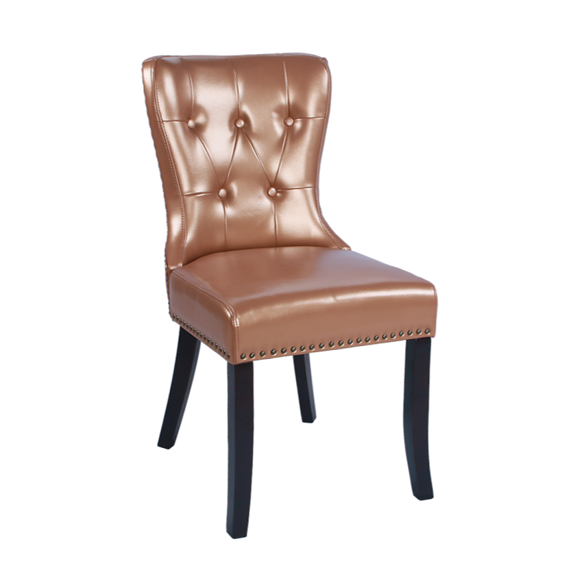 Vintage Secure Bordered Button-tufted Upholstered Side Chair with Wingbacked Chair, Nailhead Detailing and Foot Pads - image 3