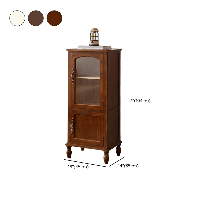Classic Parlor Independent Accent Cabinet with Distressed Wood Finish, Damp-proof and Bun Feet - image 10