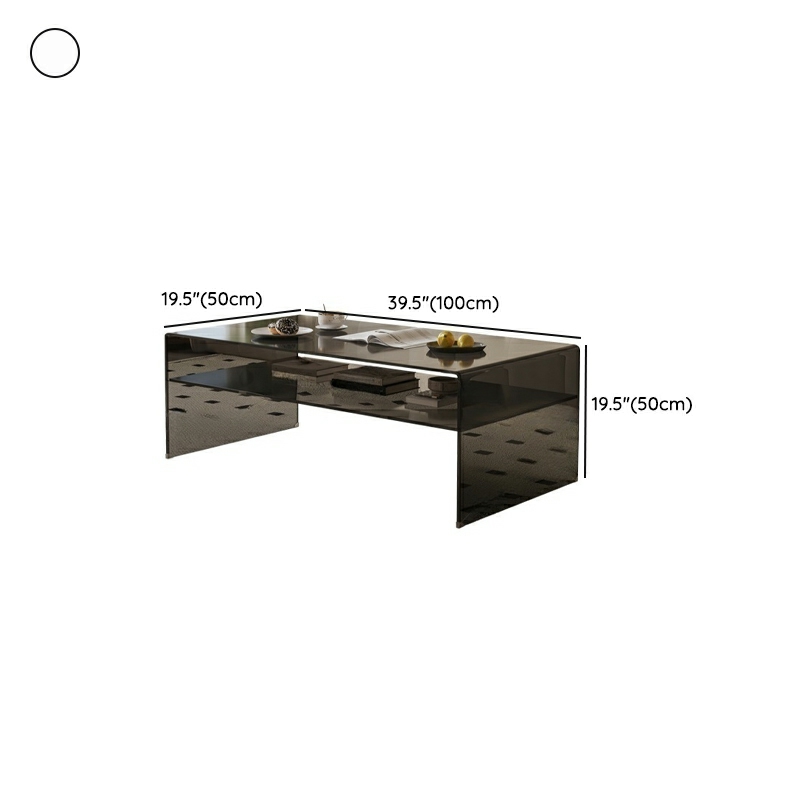 Rectangular Glass Modern Coffee Table with Transparent Top and Sleek Glass Base - image 15