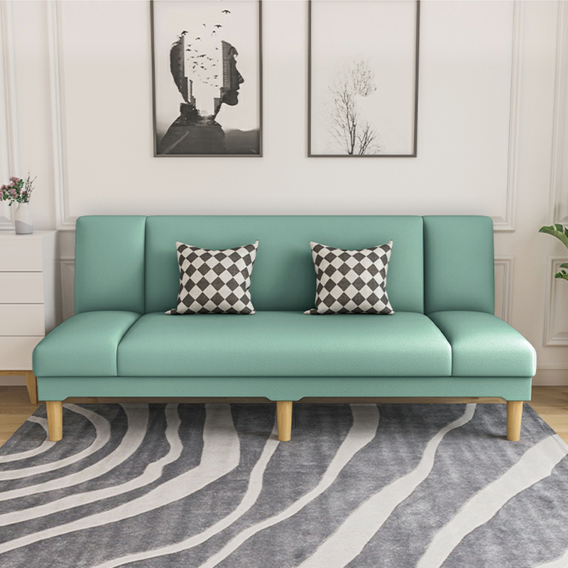 Scandinavian Armless Sleeper Sofa, Light Wood, Foam Filling, Includes Pillows - image 16