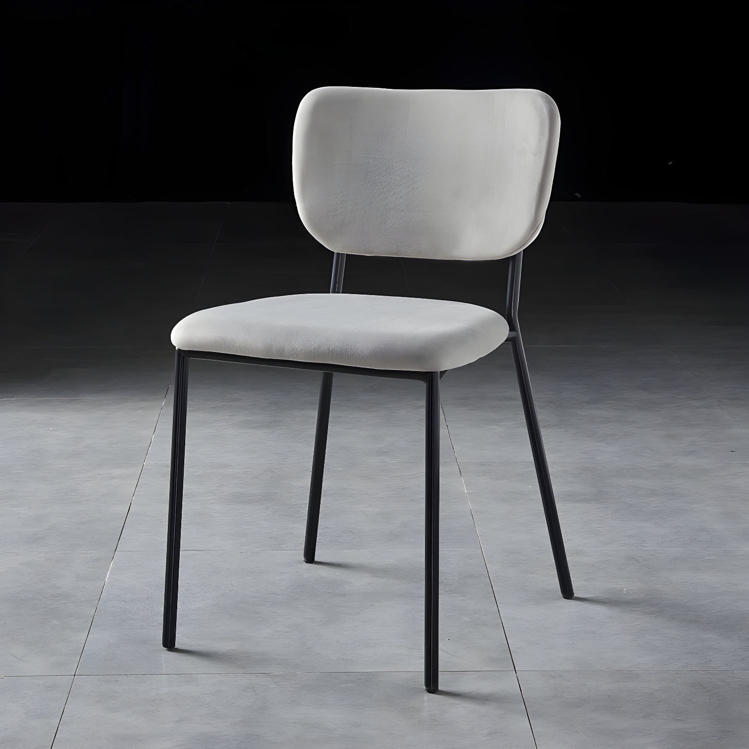 Nordic Style Dining Chairs Armless Open Back Stackable Chairs with Metal Legs - image 7