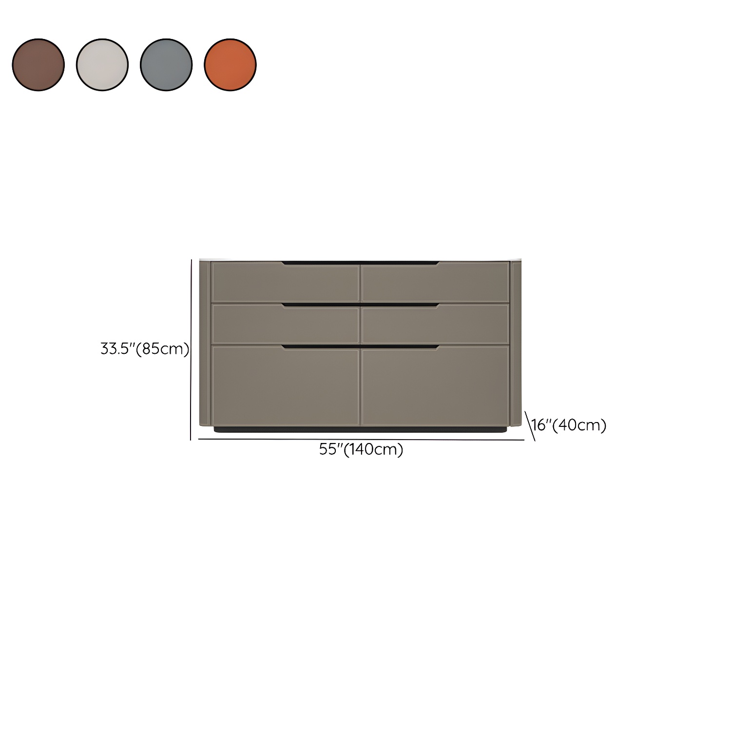 Wood Modern 4-Drawer and 2-Door Storage Sideboard with Stone Countertop - image 13