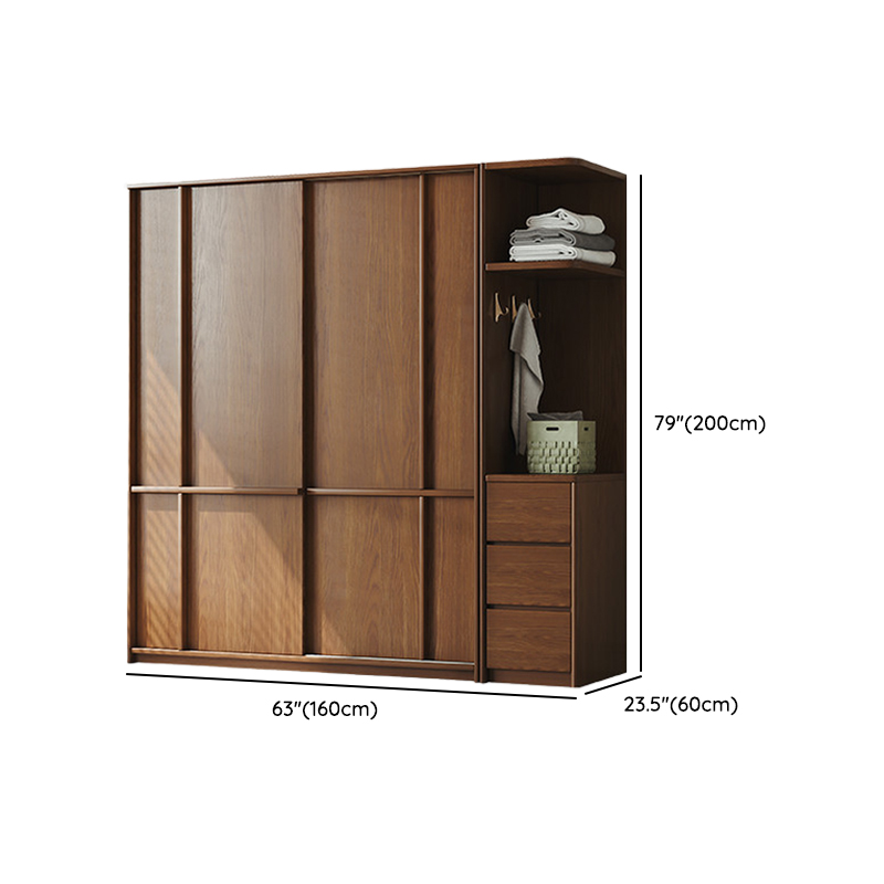 Stylish Coffee Modern Lumber Standalone Armoire Cabinet with Soft Close Drawers and Doors, Interior Shelves - image 22