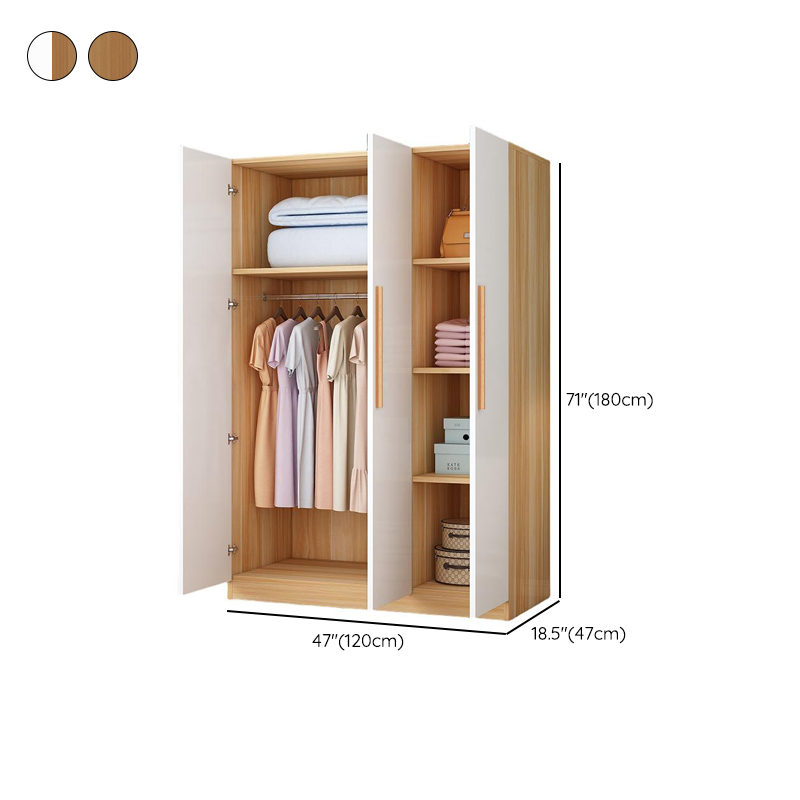 Minimalist Manufactured Wood Independent Wardrobe Closet with Soft Close Door, Interior Shelves, and Clothing Rod - image 12