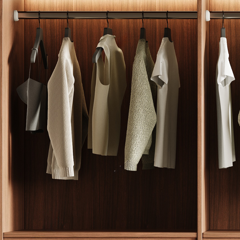 Acorn Minimalist Pine Wood Wardrobe Closet with Soft Close Drawer, Soft Close Door, Interior Shelves, and Clothing Rod - image 6