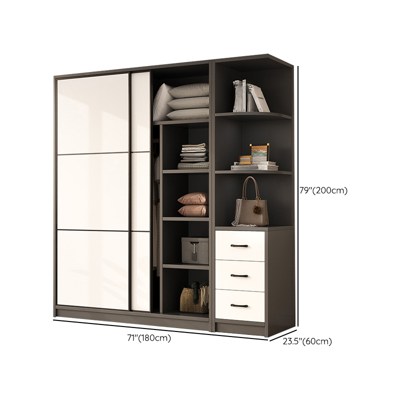 Detached Timber Gray Wardrobe Armoire with Soft Close Door, Interior Shelves and Hanging Rod, Soft Close Drawer Included/Not Included - image 20