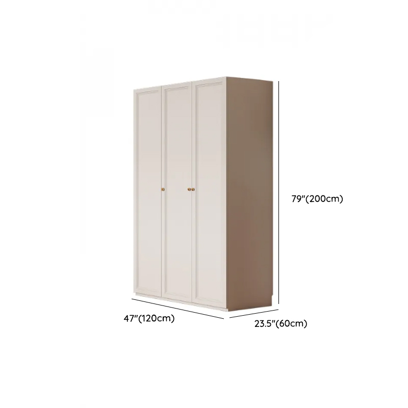 White Minimalist Manufactured Wood Wardrobe Closet with Soft Close Drawer, Interior Shelves, and Clothing Rod - image 6