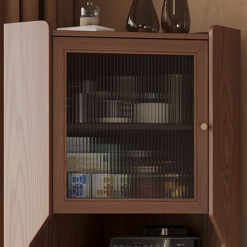 Accent Cabinet with 1 Drawer, 2 Cabinets, Glazed Door, Adjustable Shelf, Cabinet Knobs, Sepia/Wood Color Top, and Stain Resistant Finish - image 5