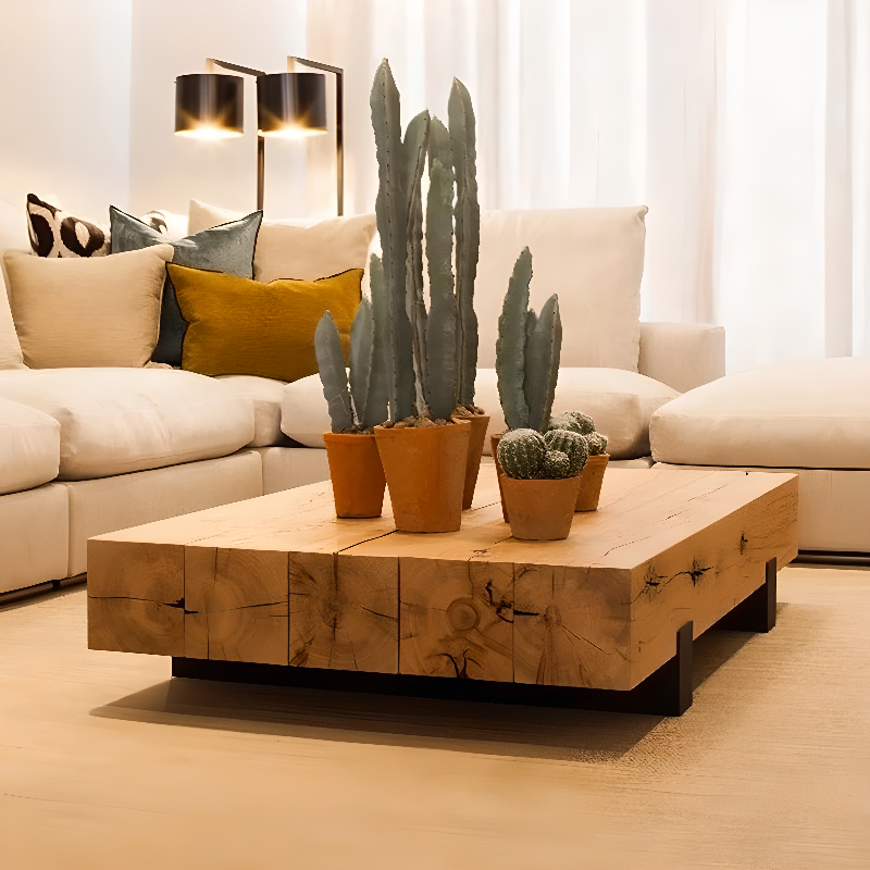 Pine Square Sledging Board Game Coffee Table for Home - image 3